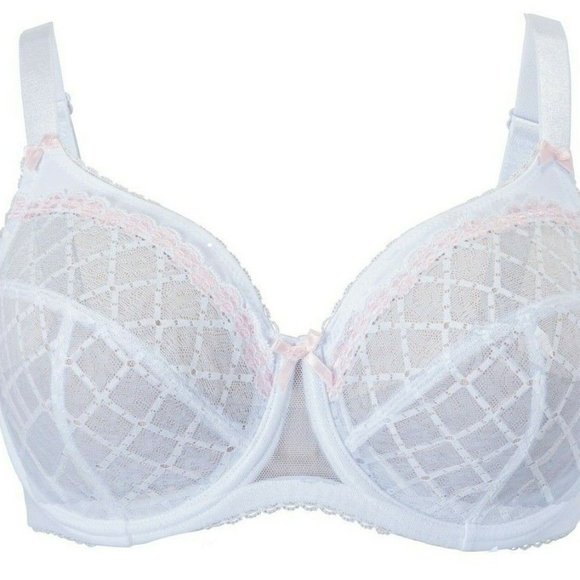 SOLD  Glamorise WONDERWIRE ELEGANCE LACE Bra 36H Cushioned (STRETCH-STRAPS) Wh… - Picture 7 of 9